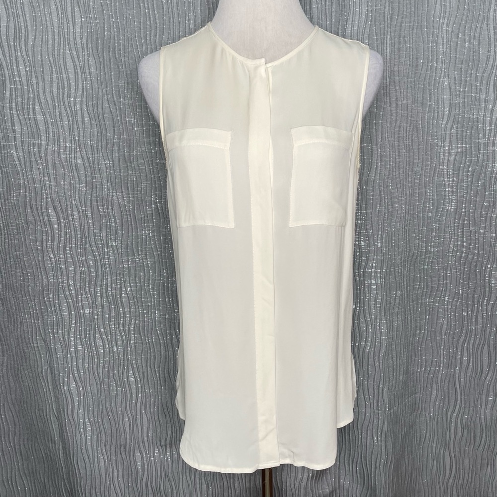 Theory silk button front tank